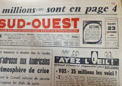 Sud-Ouest 23 octobre 1962